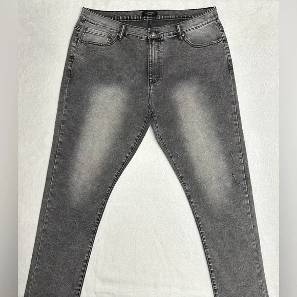 Ed Hardy Tiger Men's Jeans Slim Taper 39 x 31 Black/Grey Zipper-fly NWOT - Picture 4 of 15